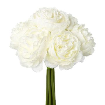 Kunstblumenstrauß Kohl-Rose MURZO, weiß, 23cm