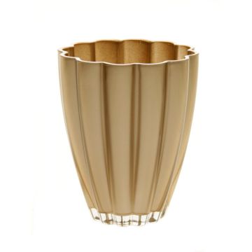 Glas Blumenvase BEA, gold-metallic, 17cm, Ø14cm