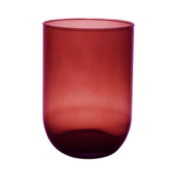 Blumen Vase MARISA, Glas, rot-klar, 20cm, Ø14cm