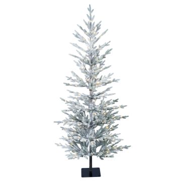 Kunstbaum Tanne LILLESAND SPEED DELUXE, beschneit, LEDs, 150cm, Ø65cm