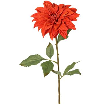 Dahlie künstlich PHILLIPPA, Eco Collection, rot-orange, 65cm, Ø15cm