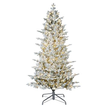 Unechter schlanker Tannenbaum LUZERN SPEED DELUXE, beschneit, LEDs, 230cm, Ø135cm