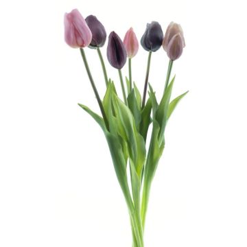 Künstlicher Tulpenstrauß Mix LONA, mauve-violett, 45cm, Ø20cm