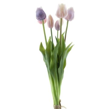 Künstlicher Tulpenstrauß Mix LONA, lila-flieder-creme, 45cm, Ø20cm
