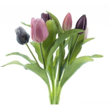 Künstlicher Tulpenstrauß Mix LONA, mauve-violett, 30cm, Ø20cm