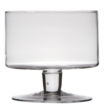 Glas Dekoschale CORIE EARTH auf Standfuß, klar, 18cm, Ø19cm