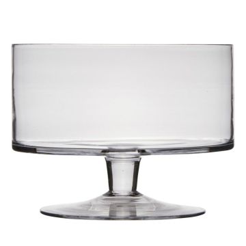Schale mit Standfuß CORIE EARTH, Glas, transparent, 18cm, Ø24cm