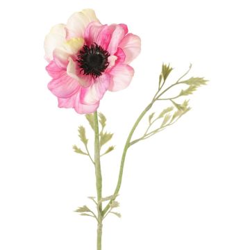 Kunst Anemone OKAPI, rosa-weiß, 55cm, Ø10cm