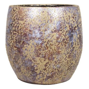 Keramiktopf im Retro Style MAGO, Wischoptik, gold, 17cm, Ø19cm