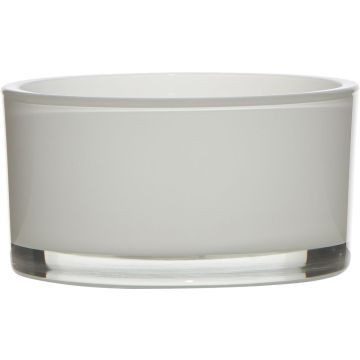 Dekoschale aus Glas VERA EARTH, weiß, 8cm, Ø15cm