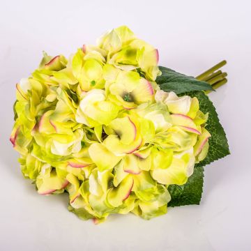 Künstlicher Hortensien Strauß KLARA, gelb-grün, 30cm, Ø18cm