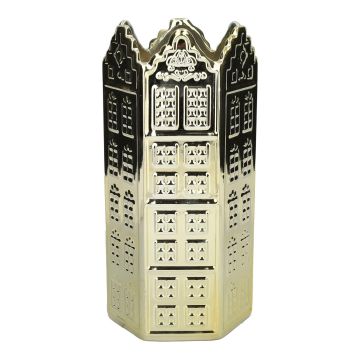Tischvase Dekohaus CASITA aus Dolomit, gold, 12,5x11,2x25,2cm