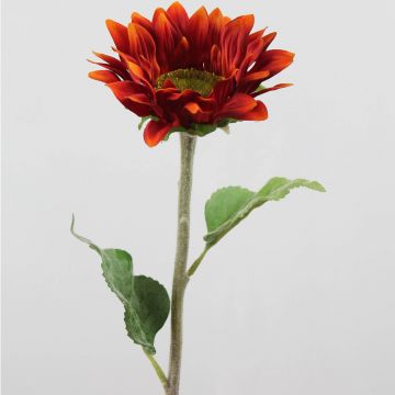 Künstliche Sonnenblume MARIETTA, rot, 60cm, Ø14cm