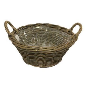 Rattan Pflanzkorb ASIA aus Holz, braun, 18cm, Ø43cm