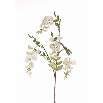 Textil Blauregen Zweig SOULA mit Blüten, weiß, 80cm