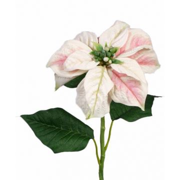 Kunst Poinsettia MARRIT, weiß-rosa, 70cm, Ø20cm
