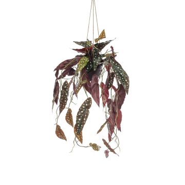 Kunst Forellenbegonie Blumenampel VIALO, Dekotopf, grün-weiß, 80cm