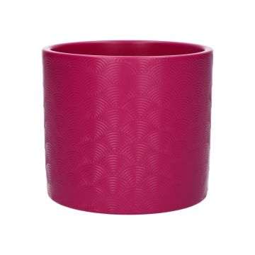 Keramiktopf FERDINANTA mit Muster, pink-matt, 12,3cm, Ø13,5cm