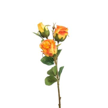 Kunstblumen Zweig Rose FREYDE, orange, 45cm