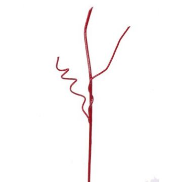 Künstlicher Korkenzieherweide Zweig, AZMIDI, lackrot, 95cm