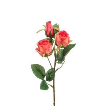 Kunstblumen Zweig Rose FREYDE, koralle, 45cm