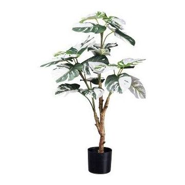 Kunst Philodendron Monstera Deliciosa Variegata PILTA, grün-weiß, 80cm