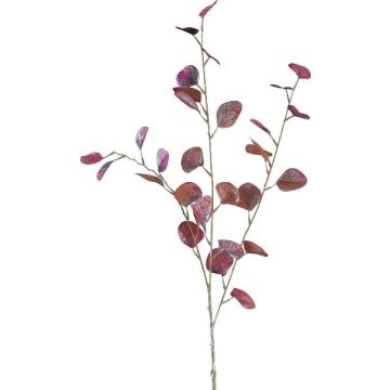 Kunstzweig Eukalyptus PLOHIN, Glitzer, dunkelrot, 95cm