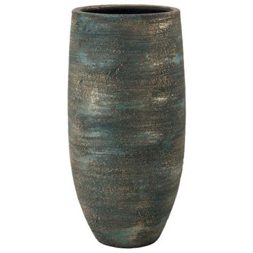 Blumenvase aus Keramik AETIOS, Farbverlauf, blau-gold, 45cm, Ø20cm
