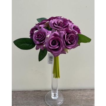Künstlicher Rosenstrauß GAUTAM, dunkelviolett, 25cm