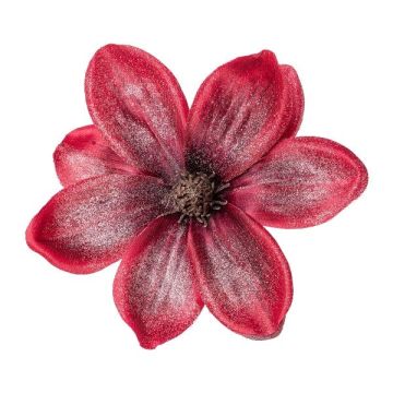 Künstliche Blüte Magnolie NURFFY, burgunderrot, Ø16cm