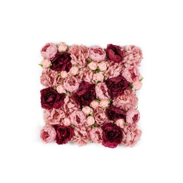 Kunstblumen Matte ROSINDA, Pfingstrose, Kohl-Rose, rosa-burgunderrot, 50x50cm