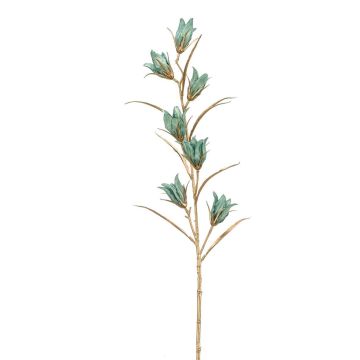 Künstliche Waldrebe LEIAH, türkis-gold, 90cm