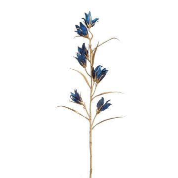 Künstliche Waldrebe LEIAH, dunkelblau-gold, 90cm