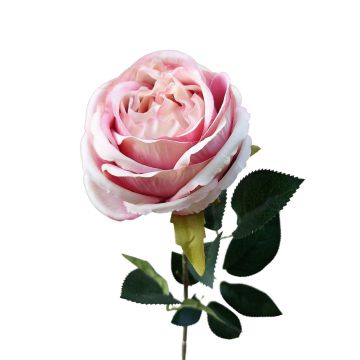 Kunstblume Rose CHERLEN, rosa-creme, 65cm, Ø10cm