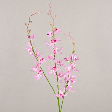Kunstblumen Zweig Cymbidium Orchidee MONDEGO, rosa-pink, 95cm, Ø4-7cm