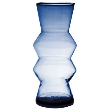 Dekovase ERCELINA aus Glas, recycelt, klar-blau, 27cm, Ø13cm