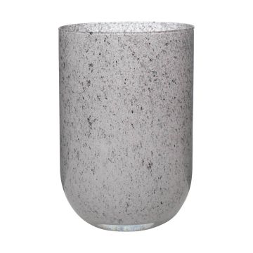 Glas Deko Vase MARISA, granit-grau, 20cm, Ø14cm