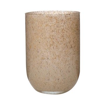 Glas Deko Vase MARISA, granit-sand, 20cm, Ø14cm
