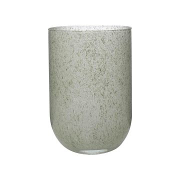 Glas Deko Vase MARISA, granit-grün, 20cm, Ø14cm