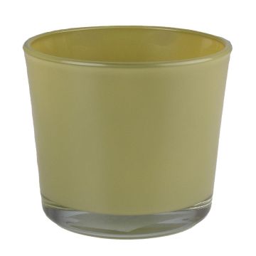 Pflanztopf aus Glas ALENA, olivgelb, 19cm, Ø19cm