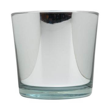 Pflanztopf aus Glas ALENA SHINY, silber glänzend, 16cm, Ø17cm Pflanztopf aus Glas ALENA SHINY, silber glänzend, 16cm, Ø17cm