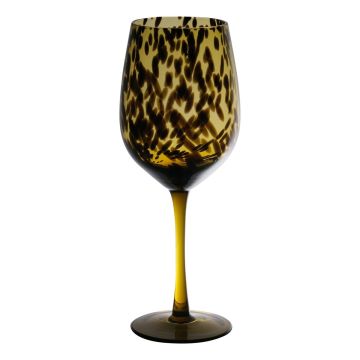 Weißwein Glas RUSSELL, Leopardenmuster, braun-klar, 22,5cm, Ø8cm