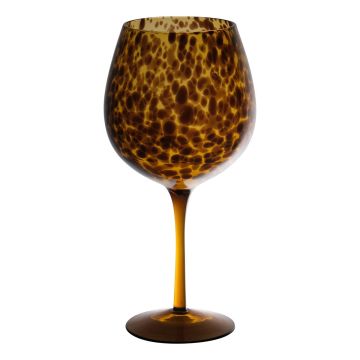 Rotwein Glas RUSSELL, Leopardenmuster, braun-klar, 23,5cm, Ø9,5cm