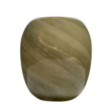 Glasvase ITZIAR mit Muster, grün-gold, 26cm, Ø22cm