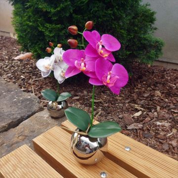 Kunstblume Orchidee Phalaenopsis NAPIRAI, Übertopf, pink, 30cm