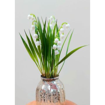 Plastik Blume Maiglöckchen NIKISHA in Glasvase, weiß, 20cm