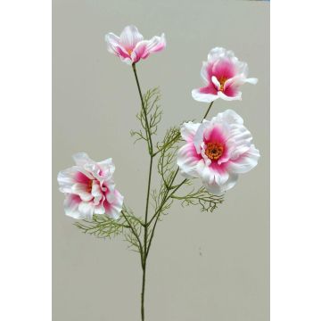 Deko Blumenzweig Schmuckkörbchen PRESTIOSA, weiß-rosa, 75cm