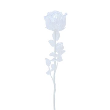 Kunststoff Rose EVARISTO in Glasoptik, 12 Stück, transparent, 80cm