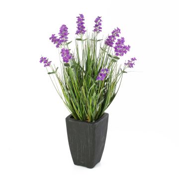 Plastik Lavendel FELICITAS im Dekotopf, lila, 45cm, Ø3cm