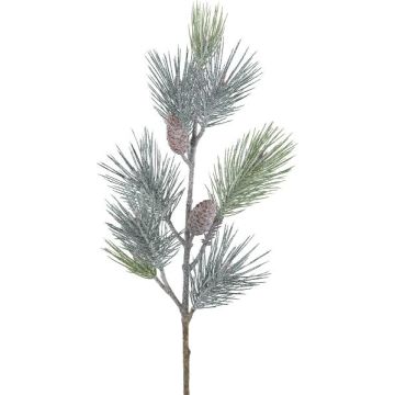 Kunstzweig Pinie SNOLER mit Glitzer, Zapfen, gefroren, grün, 100cm